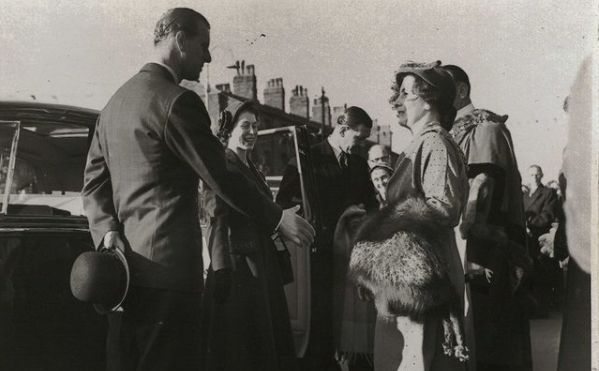 Prince Philip and Queen Elizabeth II during a visit to Crosby and Bootle in 1954. Photo courtesy of Sefton Council