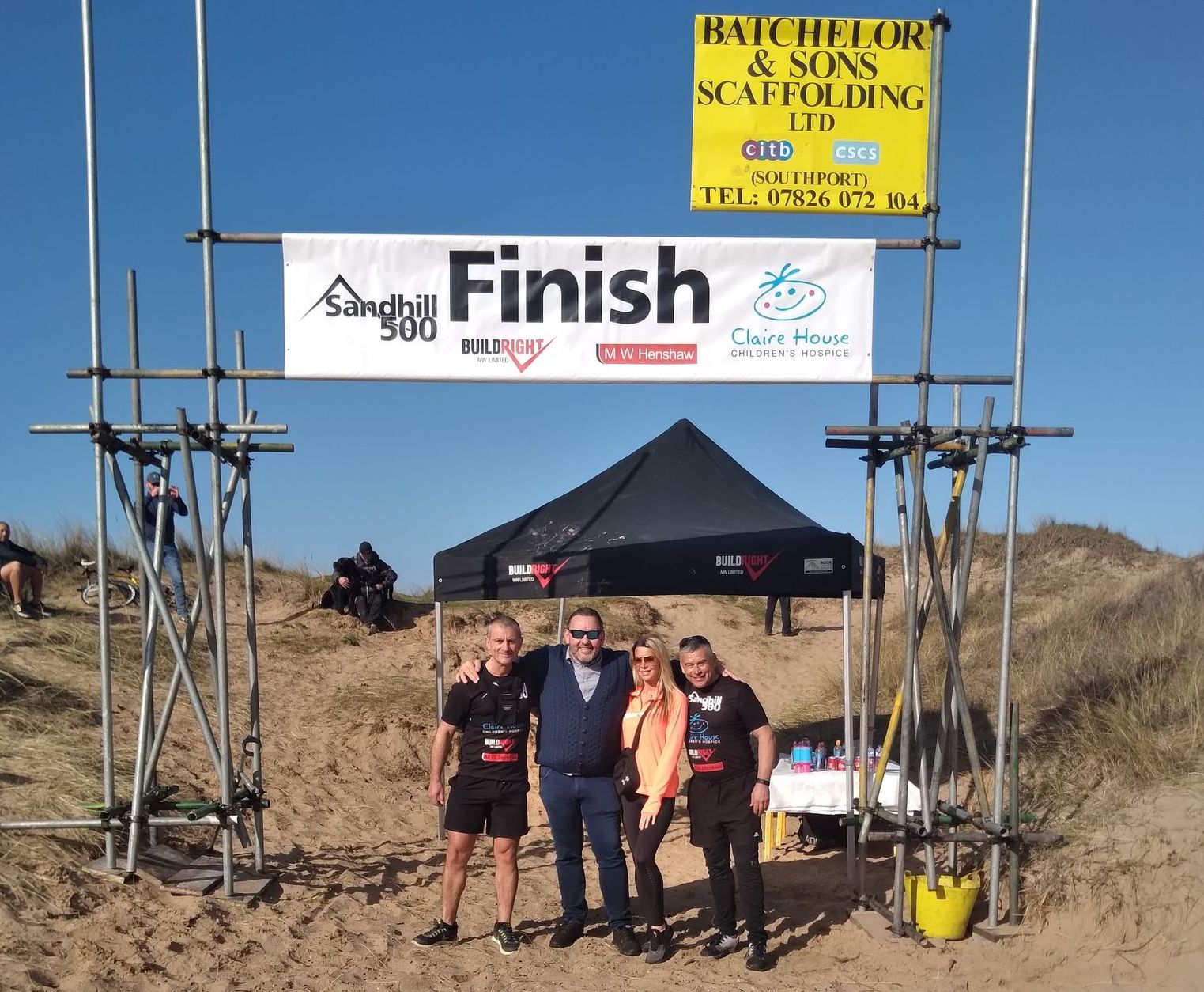 Jonny Johnstone and Colin Reilly completed the Sandhill 500 in Southport to raise thousands of pounds for Claire House childrens hospice in Wirral