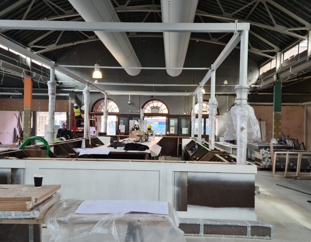 Work is taking place to create a new feature bar in the centre of Southport Market