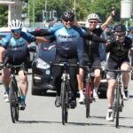 Members of Formby Velo, Merseyside Police and fellow supporters completed a 24 hour bike ride in memory of police inspector Graeme Rooney to raise money for Everton In The Community. Photo by Brendan Riley