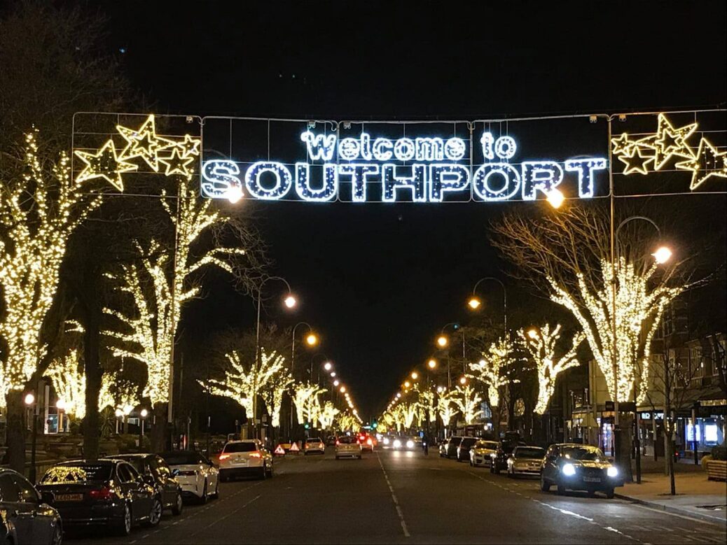 Lights on Lord Street in Southport, provided by Southport BID and installed by Illumidex UK Ltd. Photo by Andrew Brown Media