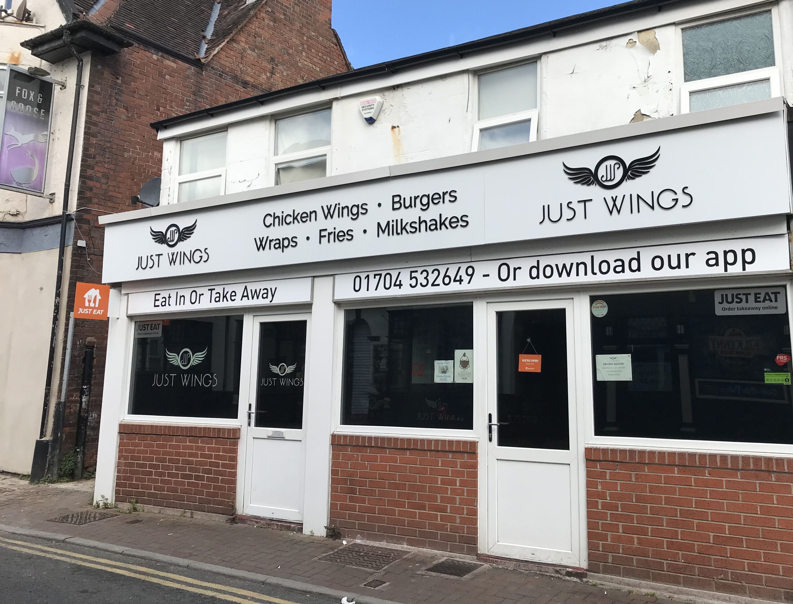 Just Wings on Cable Street in Southport. Photo by Andrew Brown Media