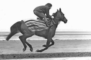 Red Rum in training on Southport Beach. Photo by Liverpool ECHO