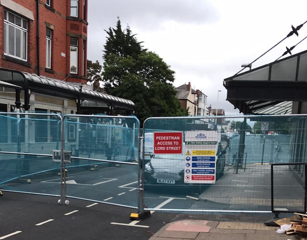 Building work is taking place on Bold Street in Southport. Photo by Stuart Bullock