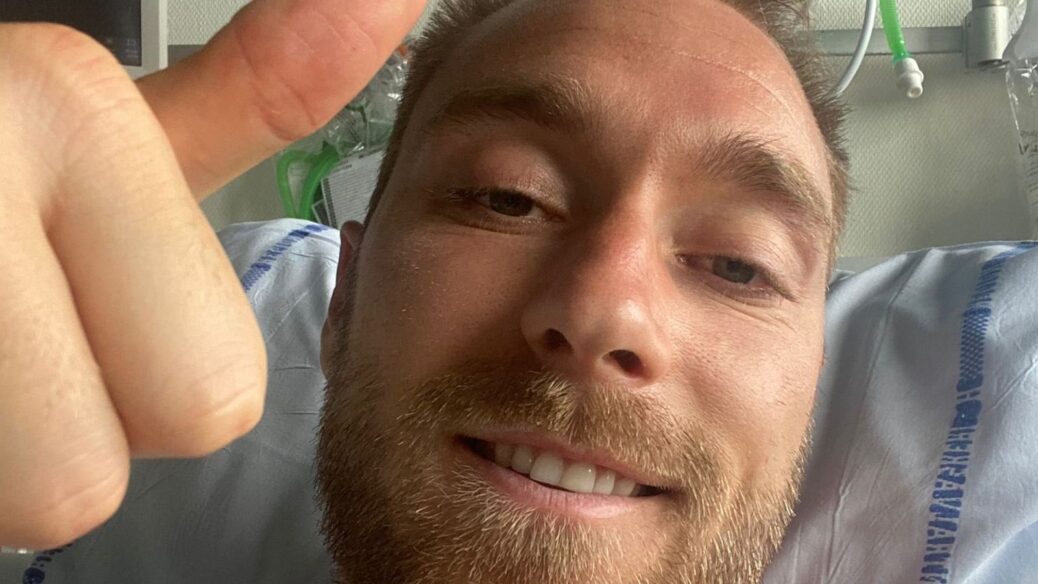 Christian Eriksen has thanked well-wishers for their 'sweet and amazing' messages. Pic: Twitter/DBUfodbold