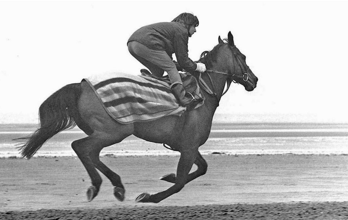 Red Rum training on Southport Beach. Photo by The Atkinson 