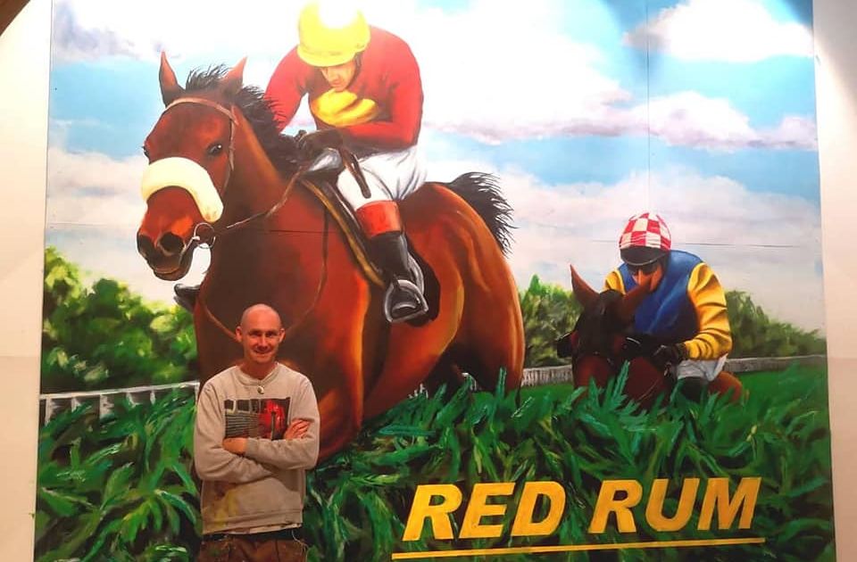 Artist Paul Curtis has created a Red Rum mural for a new exhibtion at The Atkinson in Southport. Photo by Paul Curtis Artwork