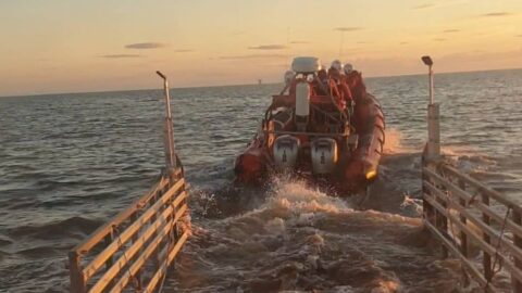 Southport Lifeboat crews race to rescue a male from drowning off Southport Beach