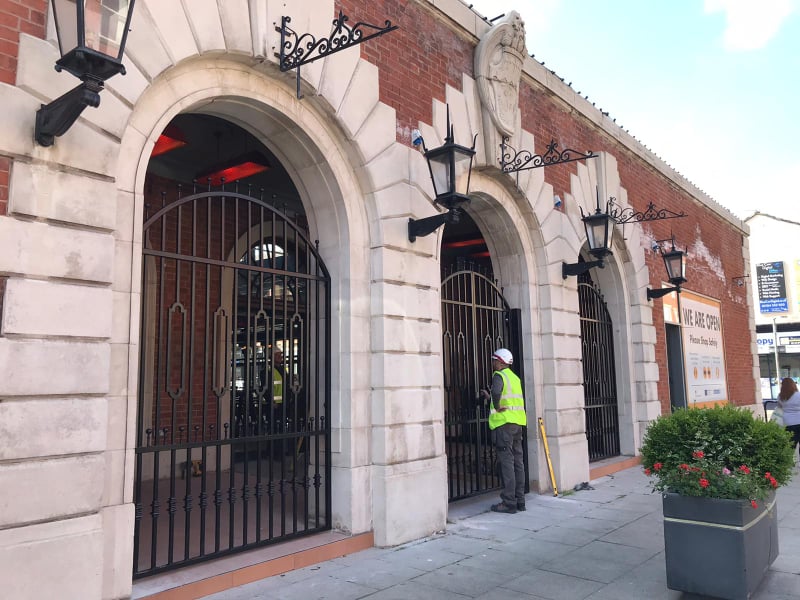 Stylish new gates have been created at the new look Southport Market by local company SC Wrought Iron Design. Photo by Andrew Brown Media