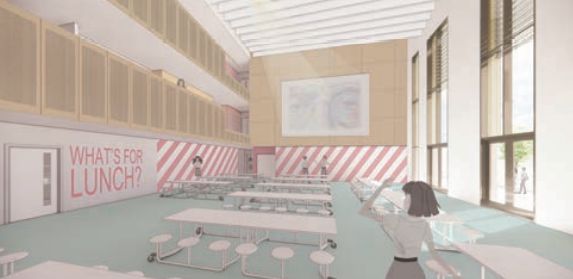 An artist's impression of how the dining room at the new look Tarleton Academy could look