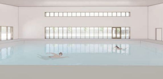 An artist's impression of how the swimming pool at the new look Tarleton Academy could look
