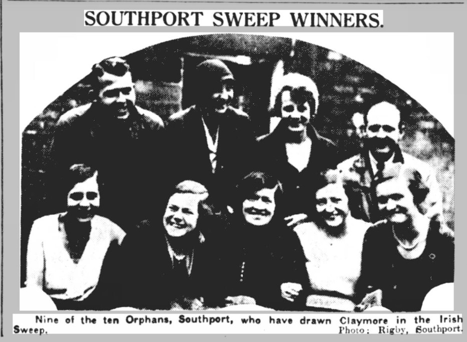 The Ten Orphans. Betty Bury Hulm is front row left here, her best friend, Ethel Hunter, beside her, with Auntie Flo second from the right on the top row