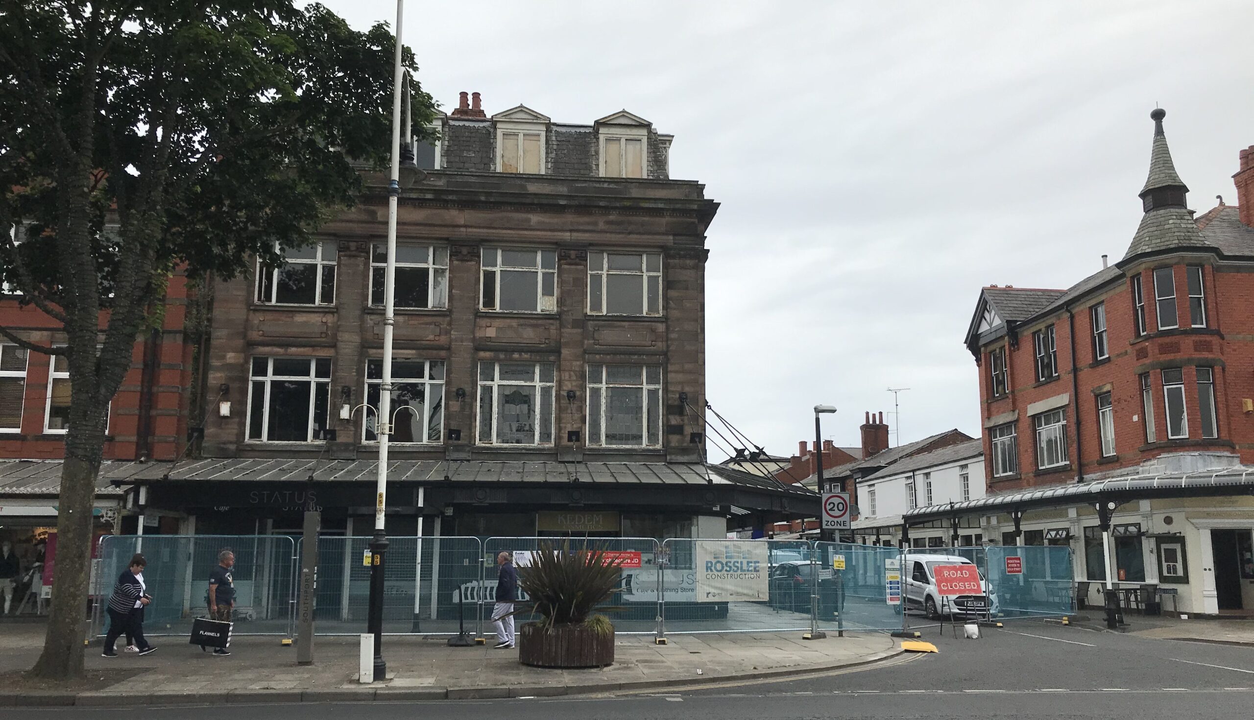 Work is taking place to convert 509 - 515 Lord Street in Southport into two new shop units and nine apartments. Photo by Andrew Brown Media