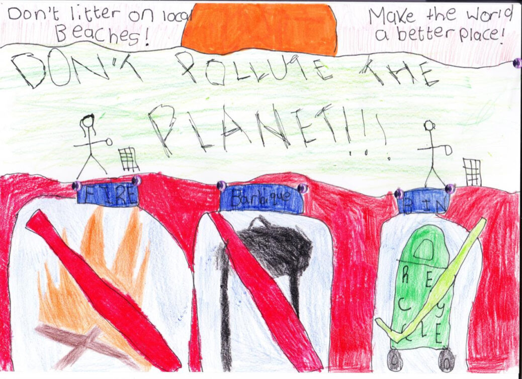 Primary school children from Ainsdale are leading by example and encouraging people to take their litter home this summer. This drawing is by Poppy