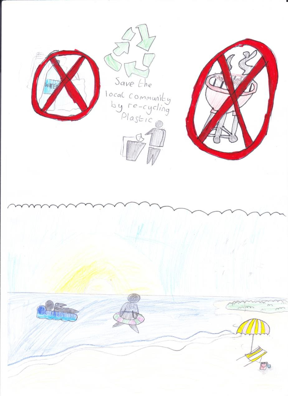 Primary school children from Ainsdale are leading by example and encouraging people to take their litter home this summer. This drawing is by Layla