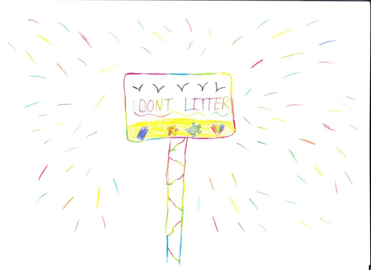 Primary school children from Ainsdale are leading by example and encouraging people to take their litter home this summer. This drawing is by Olivia