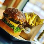 Burger and fries at Allotment at Southport Market