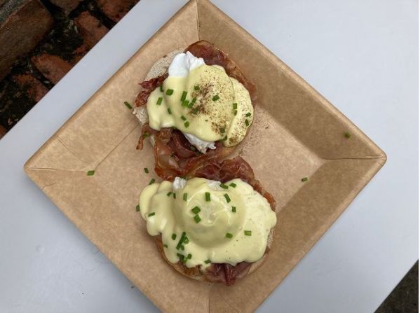 Eggs Benedict at Down And Oot at Southport Market