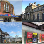 Landmark buildings in Southport: Garrick Theatre; Victoria Building; Botanic Gardens Museum; and Debenhams