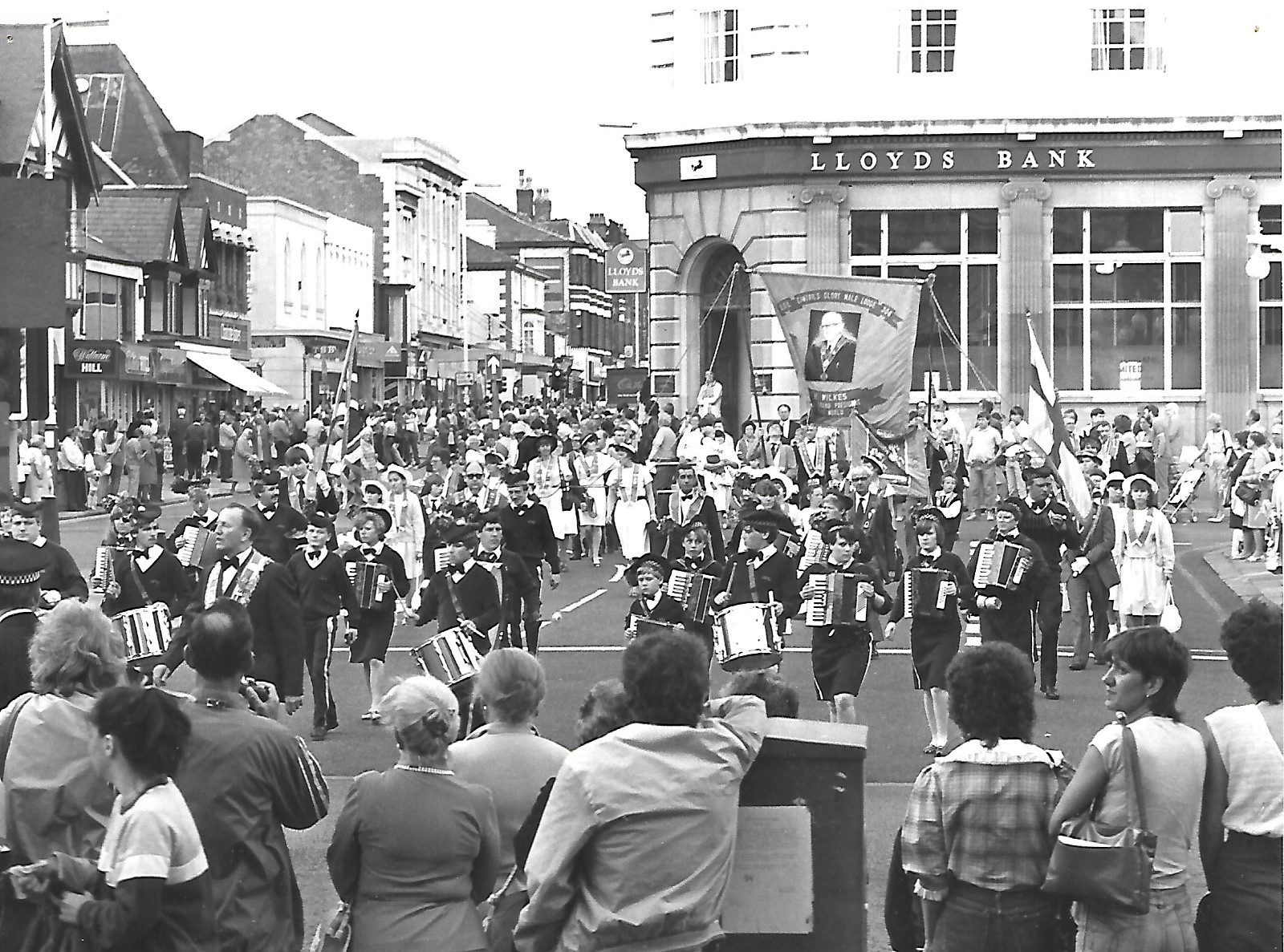 The Orange Lodge Parade in Southport town centre in July 1984