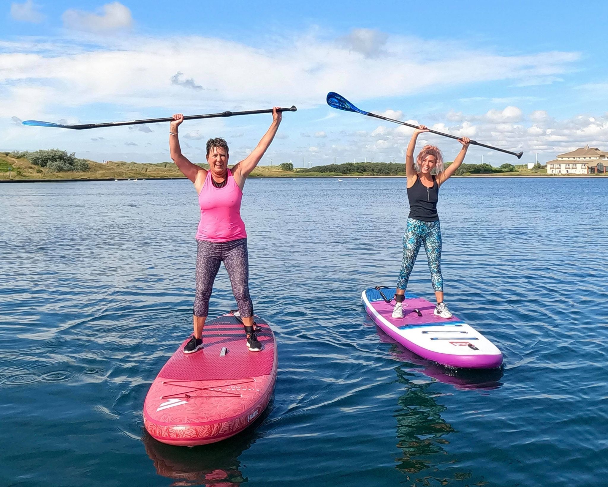 Paddle boarding on Marine Lake in Southport with SUP North