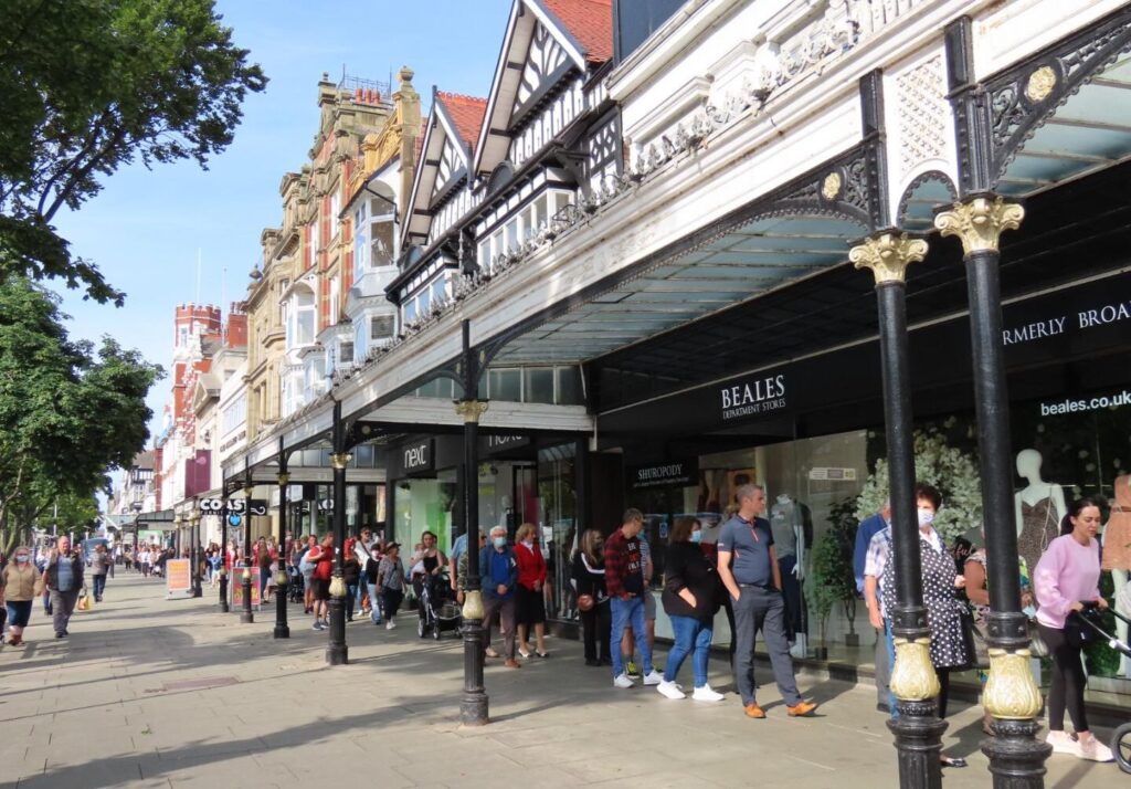Shoppers enjoy the official opening of Beales department store on Lord Street in Southport. Photo of Andrew Brown Media