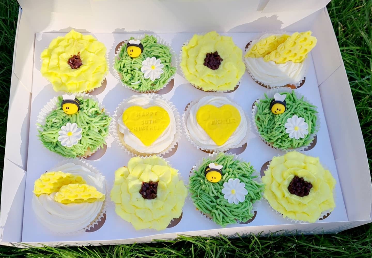 Bee themed cupcakes by The Cake Box in Southport