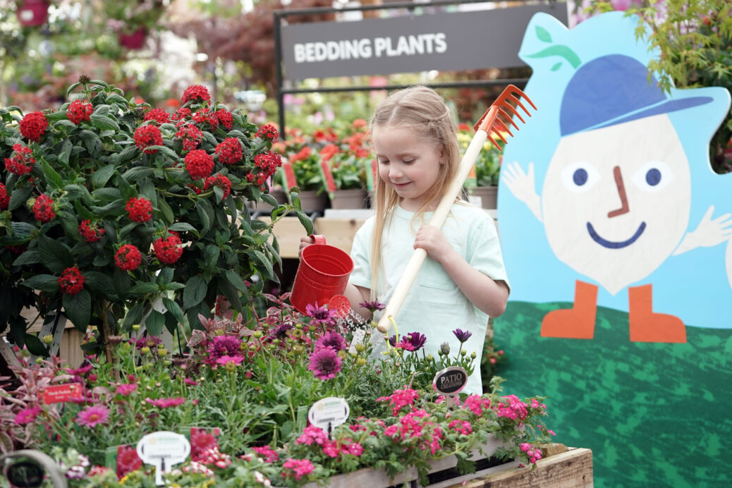 Paige Gallacher, age 5, enjoys the Little Seedlings Club at Dobbies Garden Centre. Picture by Stewart Attwood
