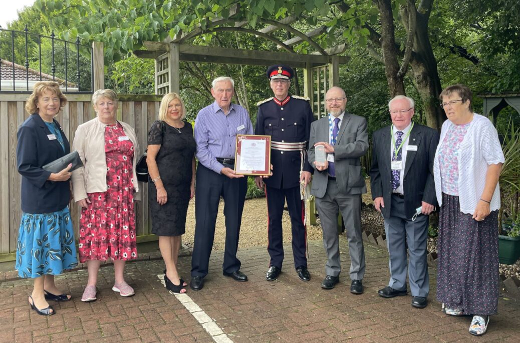 Volunteers at Queenscourt Hospice were officially presented with The Queens Award for Voluntary Service (QAVs) by representatives of Her Majesty the Queen