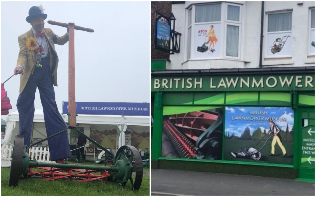 The world's biggest lawnmower is on display at the British Lawnmower Museum in Southport