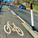 The cycle lanes on Hoghton Street in Southport town centre. Photo by Sefton Council