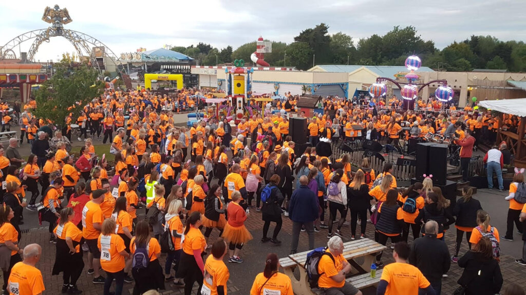 Star Trekk walkers prepare to set off for their walk from Southport Pleasureland