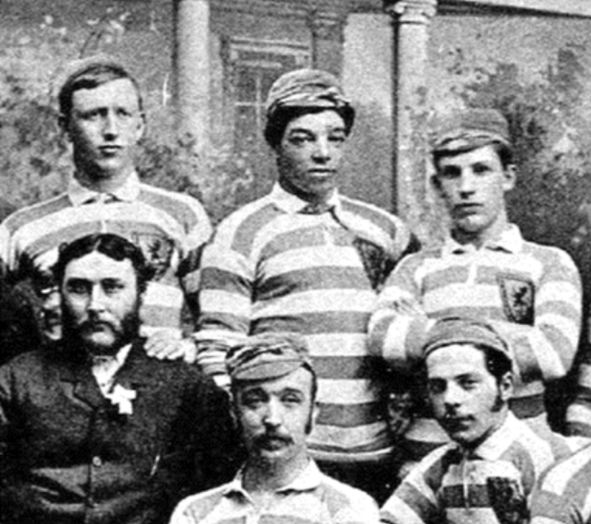 Andrew Watson in 1881 with the Scottish football team. Photo: The Scottish Football Museum
