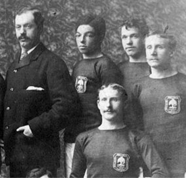 Watson (centre) in 1880 with the Glasgow team. Photo: The Scottish Football Museum