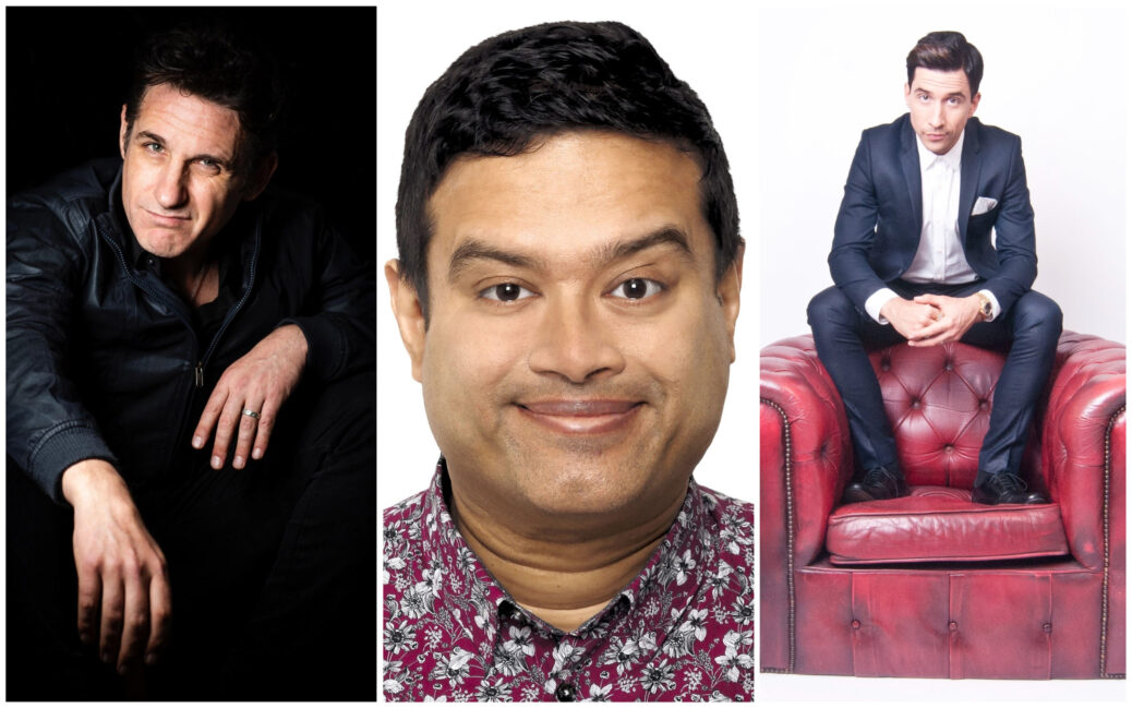 Tom Stade (left), Paul Sinha (centre) and Russell Kane (right) will star at Southport Comedy Festival