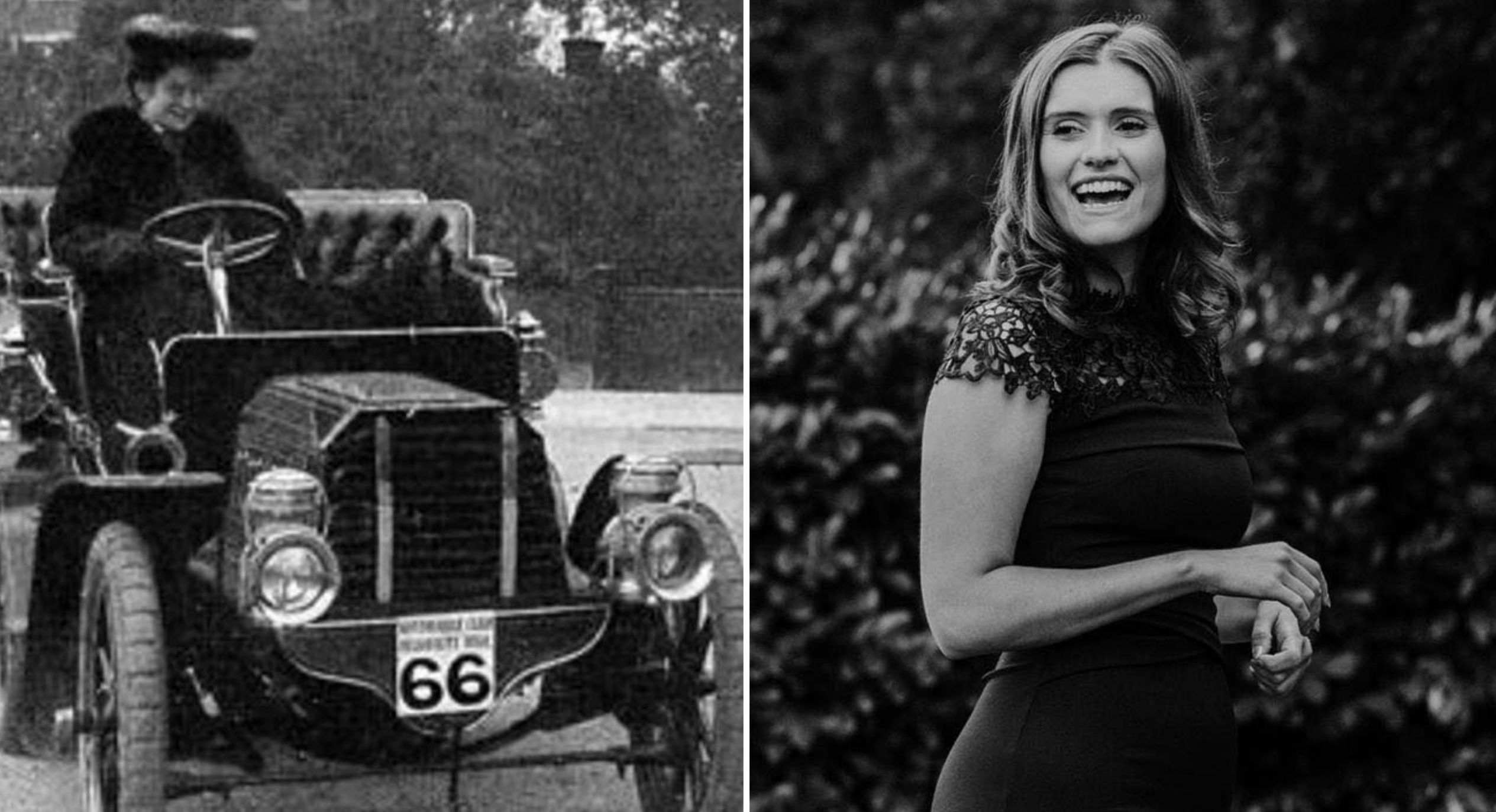 Southport teacher Hannah Gomersall (right) will become a lookaline for motor racing pioneer Dorohty Levitt (left) at Southport Classic and Speed