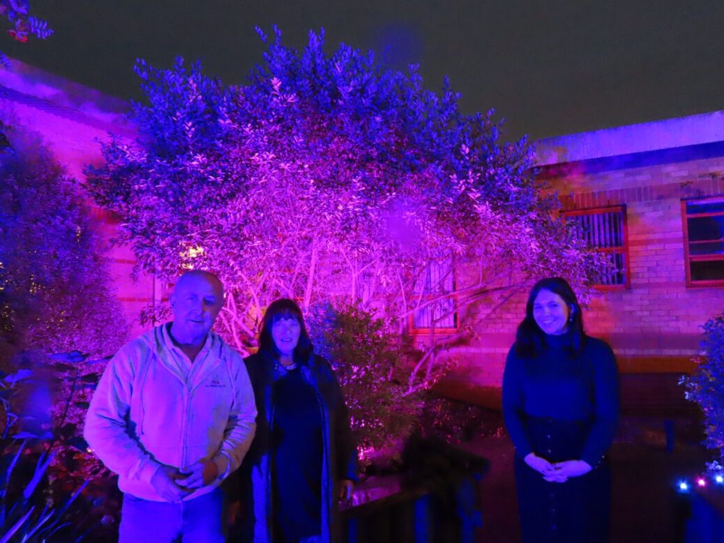 New lights have been installed in the baby gardens at Southport Hospital and Ormskirk Hospital by IllumiDex UK Ltd. Steve and Jan Clayton from IllumiDexUK Ltd (left) with Louise Zeniou from CRADLE. Photo by Andrew Brown Media