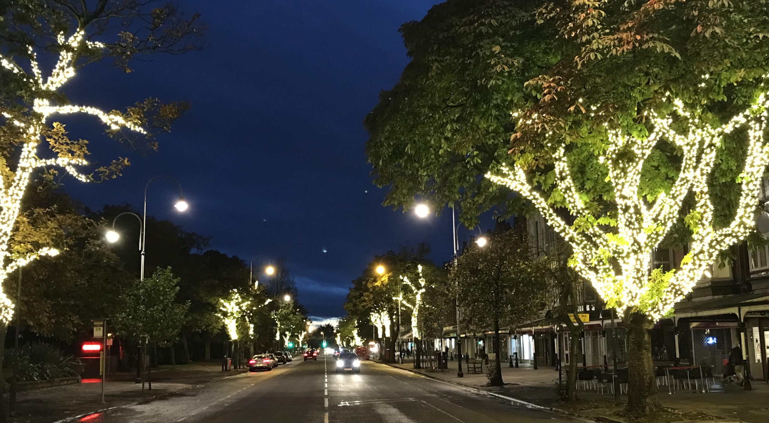 Lights on Lord Street in Southport. Photo by Andrew Brown Media