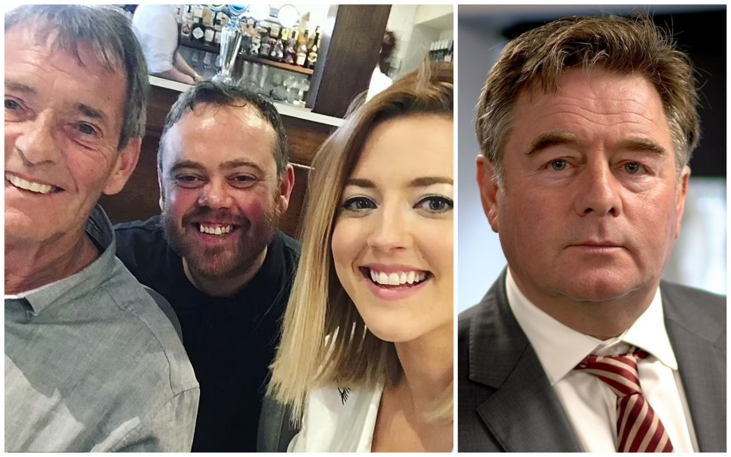 Peter Smith-Crallan (left), Ben Smith-Crallan (second left) and Nina Thomas (third left), with Southport Pleasureland CEO Norman Wallis (right).