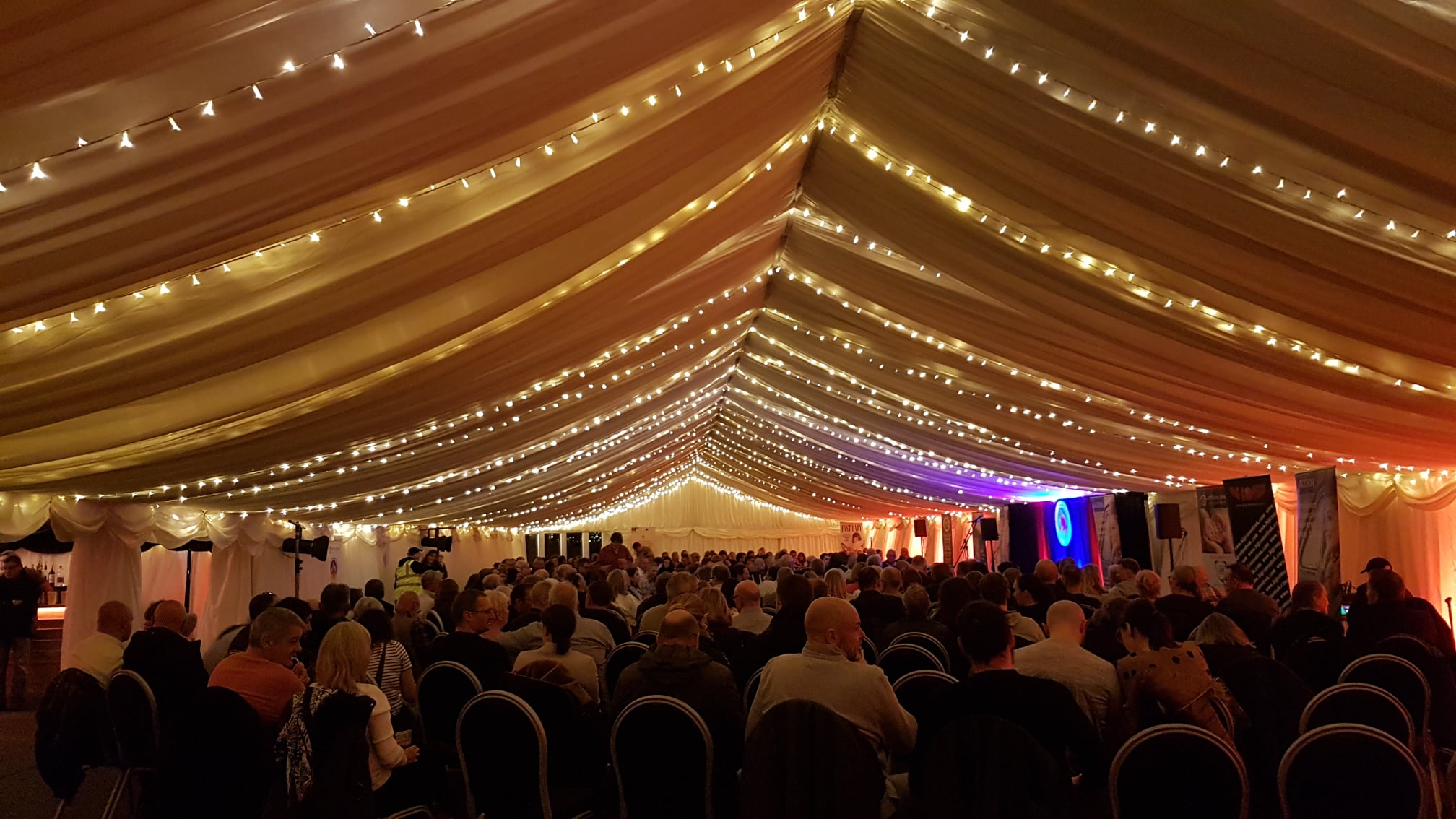 The marquee at Southport Comedy Festival, provided by Elite Marquees