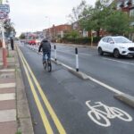 Cycle lanes on Hoghton Street in Southport. Photo by Andrew Brown Media