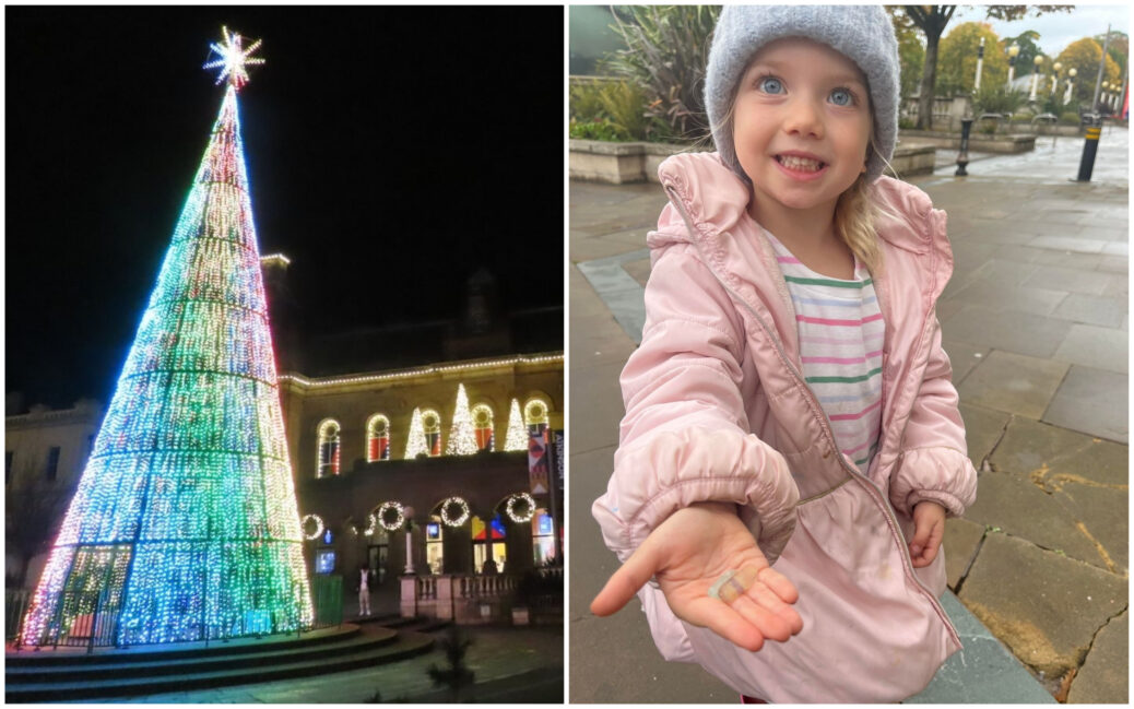 Pippin Gilliver with her magic seeds, which she has used to 'grow' the Southport Christmas tree