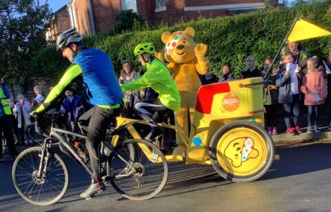 Churchtown Primary School gives rousing send-off to Olivia Ruston on her BBC Children In Need Rickshaw Challenge