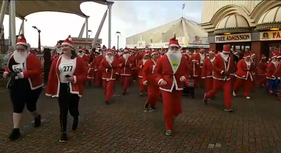 The Queenscourt Hospice Santa Sprint in Southport