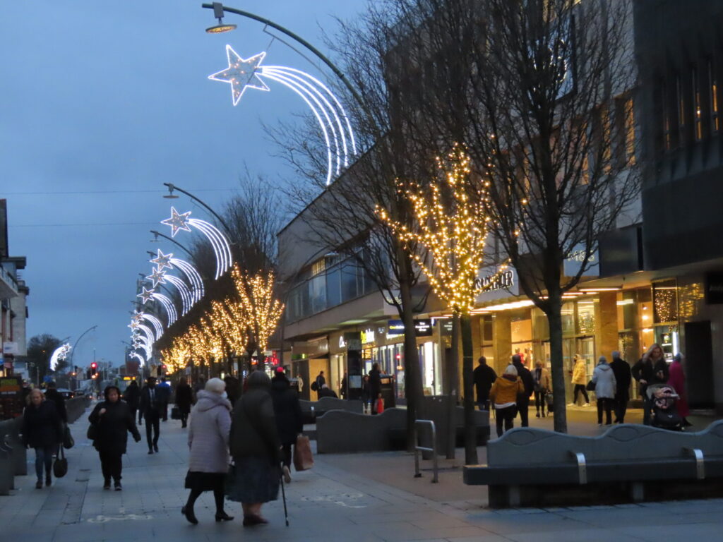 The lights on Chapel Street in Southport. Photo by Andrew Brown Media