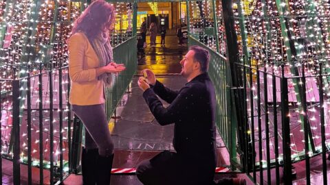 She said yes! Couple face glittering future after romantic proposal at Southport Christmas tree