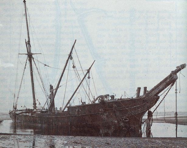 The wreck of the Mexico on Southport beach in 1886