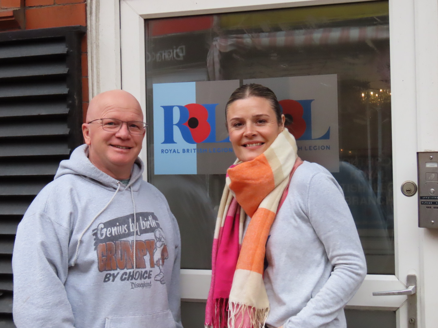 Major Nick McEntee and Sarah McEntee outside the new Southport Veterans Hub on Wesley Street in Southport town centre. Photo by Andrew Brown Media