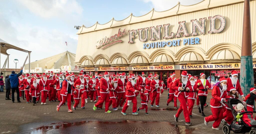 The Queenscourt Hospice Santa Sprint in Southport