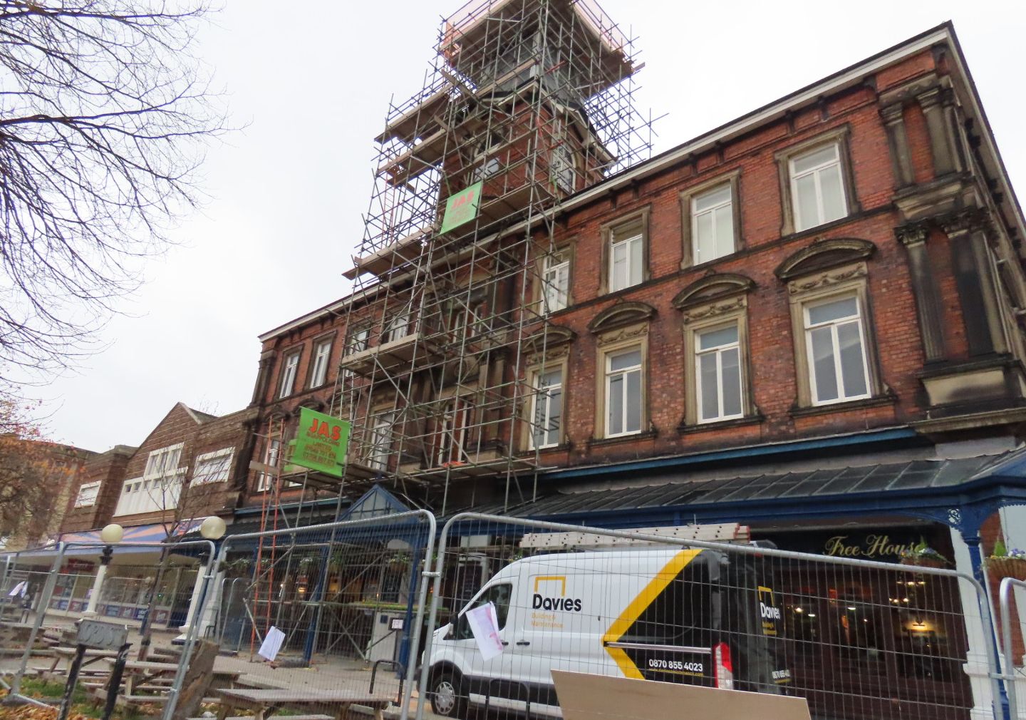 Work takes place at Wetherspoons on Lord Street in Southport. Photo by Andrew Brown Media
